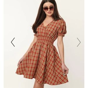 NWOT UNIQUE VINTAGE PLAID DRESS 5X